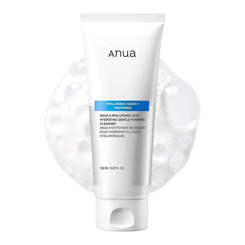 Anua 8 Hyaluronic Acid Hydrating Gentle Foaming Cleanser | غسول رغوي لطيف مرطب بحمض الهيالورونيك 8 من انوا